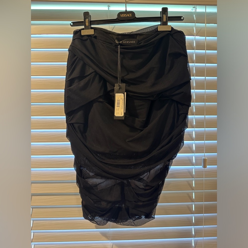Versace black mesh skirt